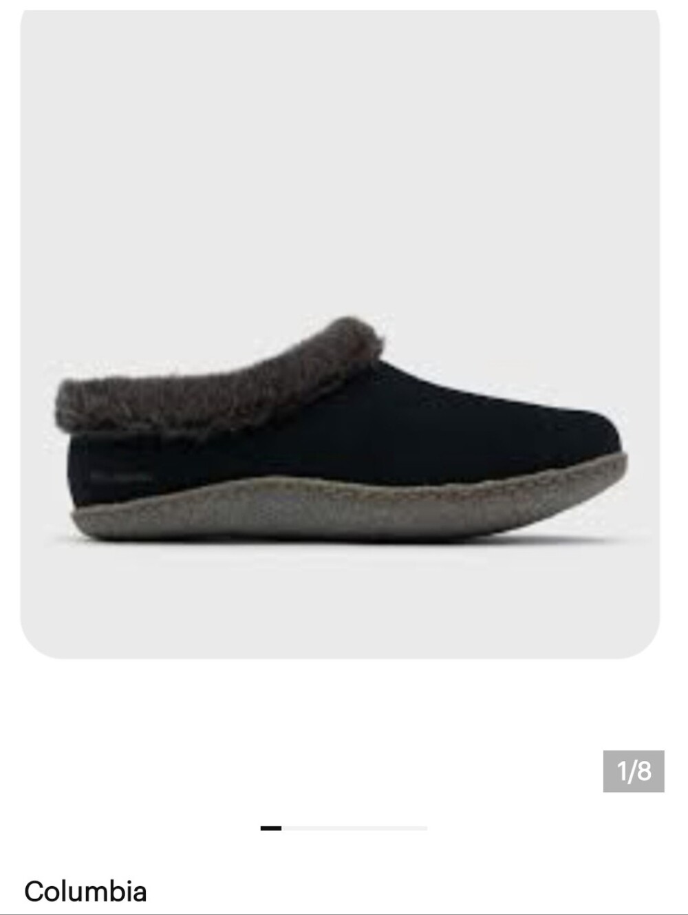 Women's Columbia Fairhaven Slipper Woman's Size 10 Black And Gray Cozy!